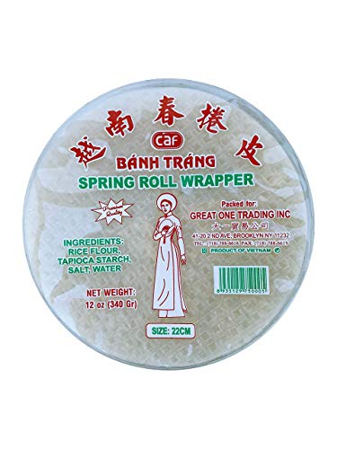 CAF Young Lady Premium Spring Roll Wrapper 12oz (Round 22cm Rice Papers)