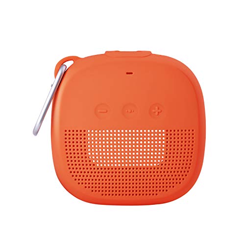 Aotnex Silicone Case for Bose SoundLink Micro Bluetooth Speaker, Super Soft Waterproof Shockproof Cover with Portable Metal Hook Fits Bose Micro Speaker for Secure Outdoor Protection(1 Pack) (Orange)