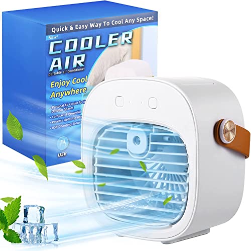 Personal Portable Air Conditioner, 6000mAh Mini Air Cooler Conditioner,USB Rechargeable Air Conditioner,3 Speed Quiet Fan for Bedroom,Room,Office,Car,Travel & Indoor & Outdoor