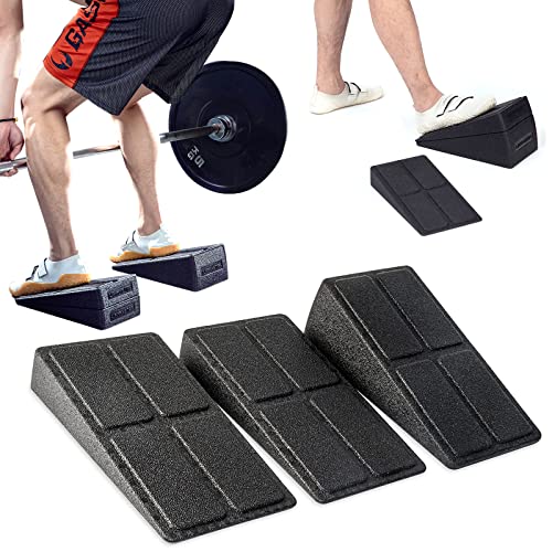 Squat Wedge Block,3pc 12 Leg Stretcher Foot Wedge Foam Slant Board for Squats Calf Raise Block Yoga Wedge Knees Over Toes Equipment