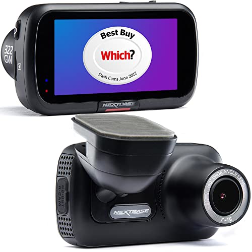 Nextbase 322GW Dash Cam - Full 1080p/60fps HD Recording in Car Camera - Wi-fi GPS Bluetooth App Enabled - Parking Mode - Night Vision - Loop Recording - Automatic Power and Crash Detection