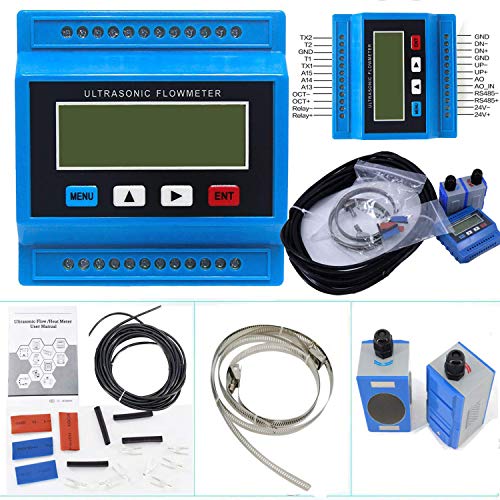 VTSYIQI Ultrasonic Flow Meter Flowmeter Module Flow Meters TUF-2000M-TS-2 for Pipe Size DN25-100mm 0.98-3.93in with Clamp-on Small Transducer TS-2