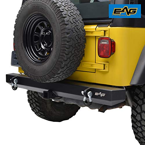 EAG Rear Bumper with 2 inch Hitch Receiver Classic Fit for 87-06 Wrangler TJ YJ
