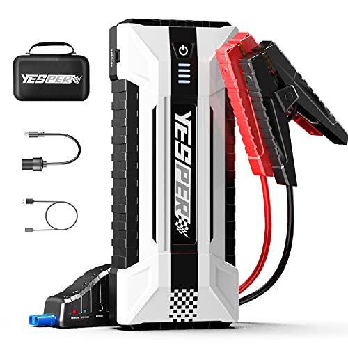 YESPER Battery Jump Starter - 4120A Peak Portable Car Starter (All Gas, up to 10.0L Diesel Engine), Auto Battery Booster Pack,Jump Box, DSLI Safe Tech Safely Start All 12V Vehicle& DC 15V Ports