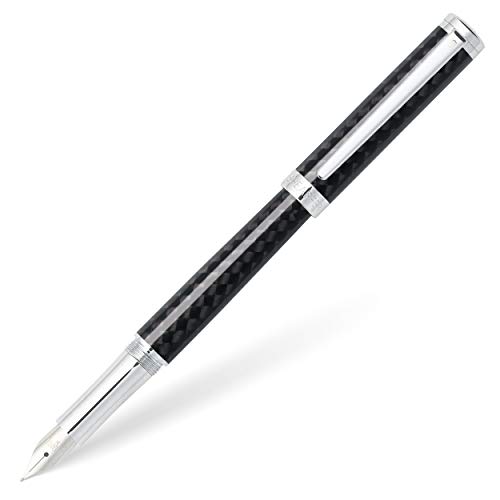 Sheaffer Intensity Carbon Fiber Fountain Pen with Chrome-Plated Trim and Broad Nib