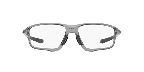 Oakley Men's Ox8080 Crosslink Zero Asian Fit Square Prescription Eyewear Frames, Polished Grey Shadow/Demo Lens, 58 mm