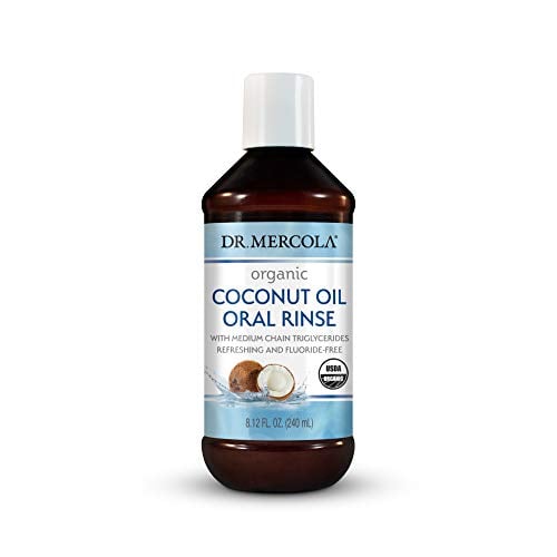 Dr. Mercola, Certified Organic Coconut Oil Oral Rinse, 1 Bottle, 8.12 fl oz (240 mL), Ayurvedic Oil Pulling, non GMO, Soy-Free, Gluten Free