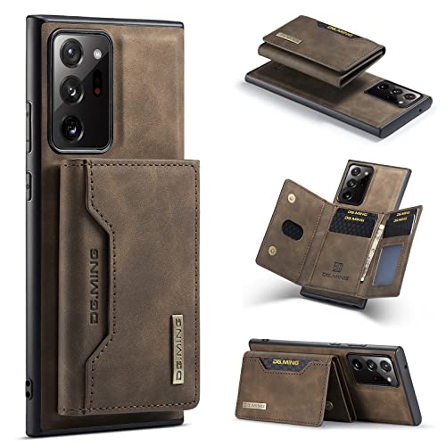 Wallet Case for Samsung Galaxy Note 20 Ultra, DG.MING Premium Leather Phone Case Back Cover Magnetic Detachable with Trifold Wallet Card Holder Pocket for Samsung Galaxy Note 20 Ultra (Coffee)