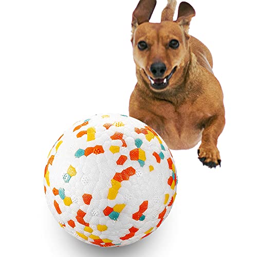 JEROCK Dog Balls, Indestructible Dog Toy Ball for Aggressive Chewers, Durable High Elasticity Interactive Ball for Training Dog Catch and Fetch, Light Weight & Floats in Water (2.5inches, 1PCS)