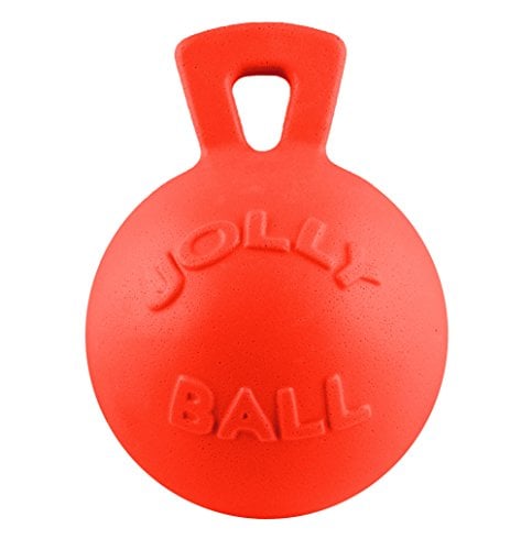 Jolly Pets Tug-n-Toss - Heavy Duty Chew Ball w/ Handle (Orange, 8")