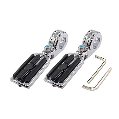 ApplianPar Chromed Highway Pegs Foot Pegs Mounting Bracket for Tri Glide Sportster Electra Road Street Glide Motorcycle 1.25 Inch Engine Guard Silver Set of 2