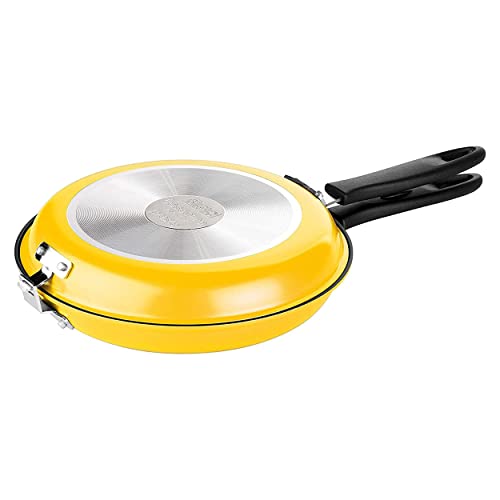 Tescoma Double Sided Frying Pan - Non Stick Pans for Cooking - Omelet Maker - 10-inch Top and 7-inch Base Non Stick Frying Pans