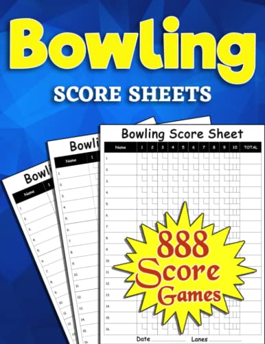 Bowling Score Sheets: 888 Large Score Pads for Scorekeeping  Bowling Score Cards | Bowling Score Pads with Size 8.5 x 11 inches