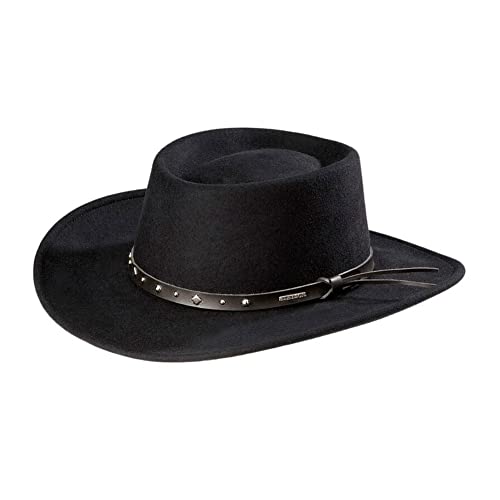 Stetson Men's Wool Gambler Hat, Black, Medium