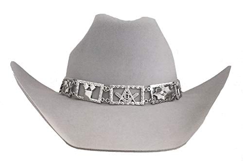 GENUINE TEXAS BRAND Silver Masonic Jeweled Hatband