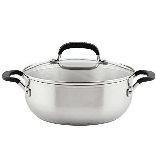 KitchenAid Casserole with Lid, 4 Quart, Brushed Stainless Steel