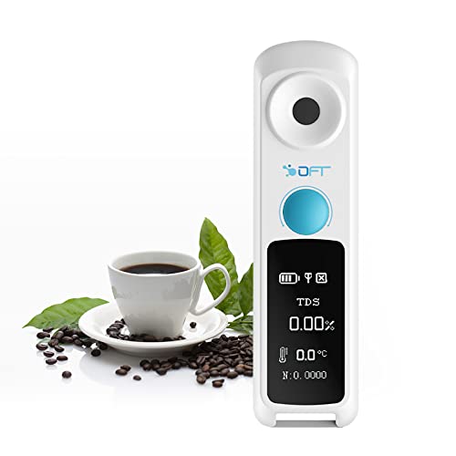 RCYAGO Bluetooth Brix Refractometer with ATC, Digital Coffee Densitometer Coffee Concentration Refractometer, Range 0-32% Brix Meter TDS 0-26%