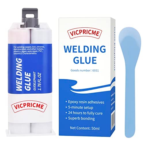 VICPRICME 1.76 OZ Metal Epoxy Glue, 2 Part Heavy Duty Cold Welding Glue for Metal to Metal, Plastic, Ceramic, Best Glue Auto Repair Putty, Marine Body Filler (1 pcs)