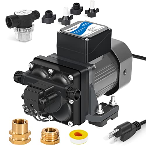 DC HOUSE 42-Series Brushless Motor Water Transfer Pump 110V 5.5GPM 55PSI, RV Water Pump 110 Volt Support Continuous Operation include 3/4" Garden Hose Adapters for Kitchen Bathroom RV Yacht