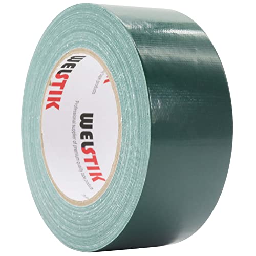 WELSTIK Professional Grade Dark Green Duct Tape, Waterproof Duct Cloth Fabric,Duct Tape for Photographers,Repairs, DIY, Crafts, Indoor Outdoor Use (2 Inch X 45 Yards, Green)