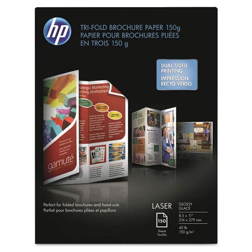 Tri-Fold Laser Brochure Paper, 97 Brightness, 40lb, 8-1/2 x 11, White, 150 /Pack