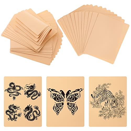 60 Pieces Tattoo Practice Skins Soft Silicone Blank Tattoo Skin Practice Double Sides Fake Tattoos Skin Practice Sheet Eyebrow Practice Skin Silicone Pads Tattooing for Beginners Experienced Artists
