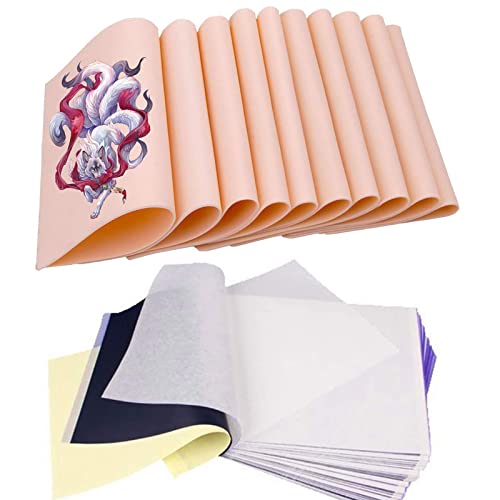 Fake Practice Skin Transfer Paper 40Pcs- Beoncall Fake Skin 10Pcs 86in Thermal Stencil Transfer Paper 30Pcs A4 Size 4 Layers