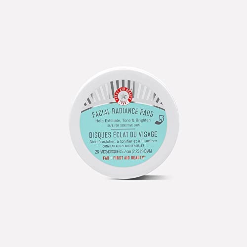 First Aid Beauty Facial Radiance Pads  Daily Exfoliating Pads with AHA that Help Tone & Brighten Skin  28 Count