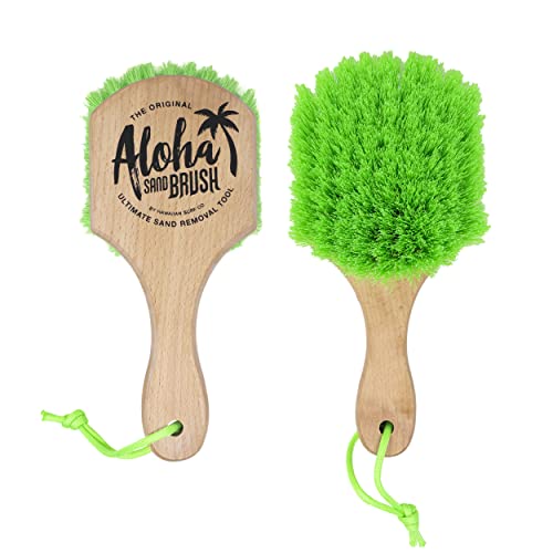Surf Repair Co. The Aloha Sand Brush Beach and Sand Remover Wooden (Green)
