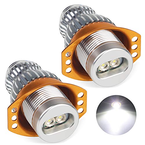 VANJING Compatible with BMW LED Angel Eyes Halo Light Bulb BMW 3 Series 03.2005-09.2008 BMW E90(Sedan/Saloon),09.2005-09.2008 E91 (Touring) 2PCS 10W 7000K