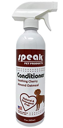 Speak Pet Products Natural Leave-in Conditioning Spray, for Dogs, Soothing Chery Almond Oatmeal, 17oz