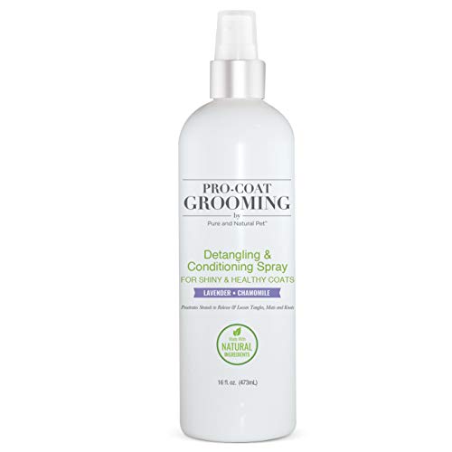 Pro-Coat Grooming - Detangling & Conditioning Spray (Lavender & Chamomile) - 16 oz, Clear