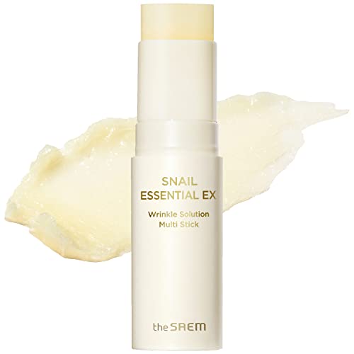 THESAEM Snail Essential EX Wrinkle Solution Multi-Purpose Balm Stick  Anti Aging & Moisturizing  Face & Eye Treatment  With Snail Collagen & Honey for Moist Glow, 0.4oz.