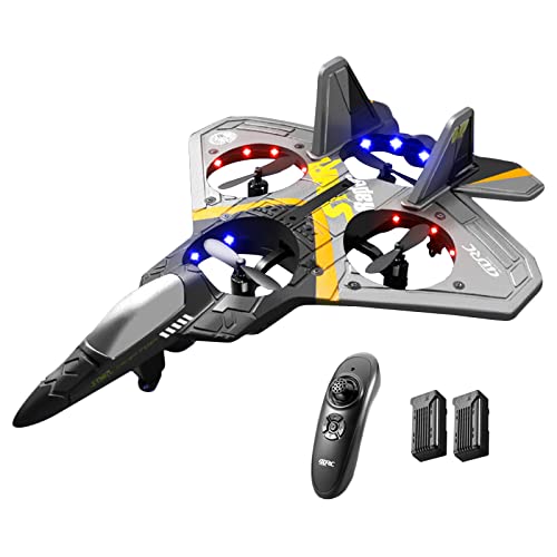 JQWYGB V17 RC Plane - 2.4GHz 6 CH Remote Control Airplane with 360 Stunt Spin Remote & Light, EPP Foam Airplane Model, Fighter Plane Glider Airplane Hobby Toy Gifts