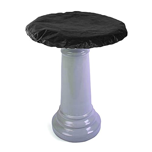 Deosk Bird Bath Cover Heavy Duty Waterproof Outdoor Garden Bird Bath Cover Fit for Most Birdbaths Black (21 x 21 x 3)