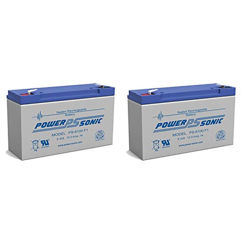 Power Sonic PS-6100 6V 12AH Streamlight Litebox Replacement Battery - 2 Pack