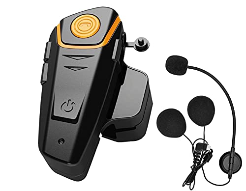 Yideng Bluetooth for Motorcycle Helmet Headset Wireless Intercom Interphone BT-S2 Walkie-Talkie Supports FM Radio GPS Voice Command Music Hands-Free up to 3 Riders Communication in 1000m(Single)