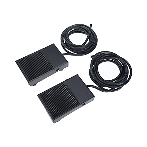 2 Pack Foot Switch, 10A 250VAC Nonslip Momentary Foot Pedal Switch SPDT NO NC with 6ft Cable