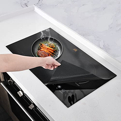 KitchenRaku Large Induction Cooktop Protector Mat 20.4 x 30.7 in, (Magnetic) Electric Stove Burner Covers Antistrike and Antiscratch as Glass Top Stove Cover