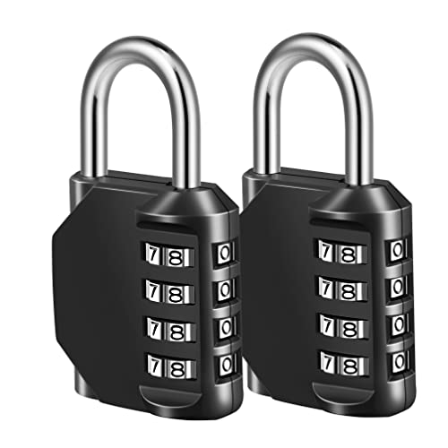 Combination Lock, 2 Pack, 4 Digit Combination Padlock for School Gym Sports Locker, Fence, Toolbox, Case, Hasp Cabinet Storage