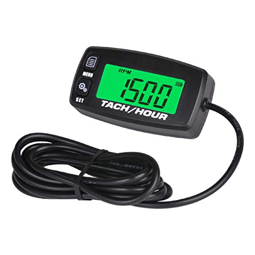 Runleader Digital Maintenance Tach/Hour Meter,Backlight Display,Battery Replacement for Small Gas Engine,Used on Riding Lawn Tractor Generator Compressor Chainsaws Outboard Motor Pressure Washers.