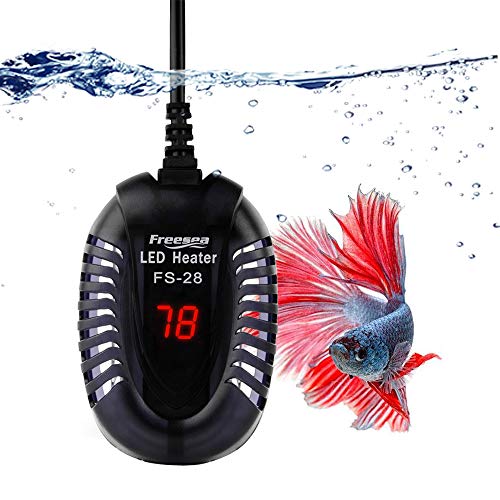 FREESEA 50W Mini Aquarium Heater Fish Tank Submersible Heater with LED Temperature Display