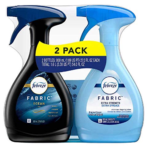 Febreze Fabric Refresher, Odor Eliminator Extra Strength + Fabric Ocean Scent Waterlily Ginger Hinoki, 2 Pack (27 OZ Each) - Brand : Febreze