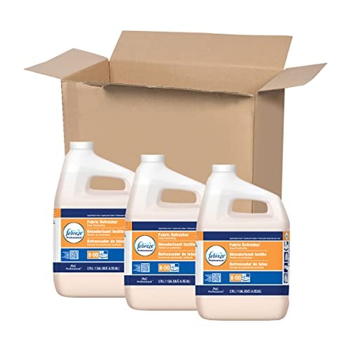 P&G Professional-33032CT Bulk Odor Eliminator from Febreze, Static Guard and Deep Penetrating Fabric Refresher Refill, Fresh Clean Scent, 1 Gal. (Case of 3)- White