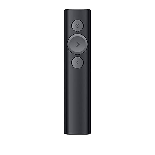 Logitech Spotlight Presentation Remote - Advanced Digital Highlighting with Bluetooth, Universal Presenter Clicker, 30M Range and Quick Charging  Black (Renewed)