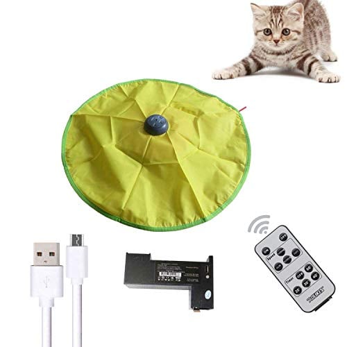 AOLIKES Interactive Cat Toys,Rechargeable Durable Smart Cat Toys w/Remote,Multiple Timers Undercover Motorized Mouse Tail for All Ages Cat, Rotating Catch Training for Indoor Cats