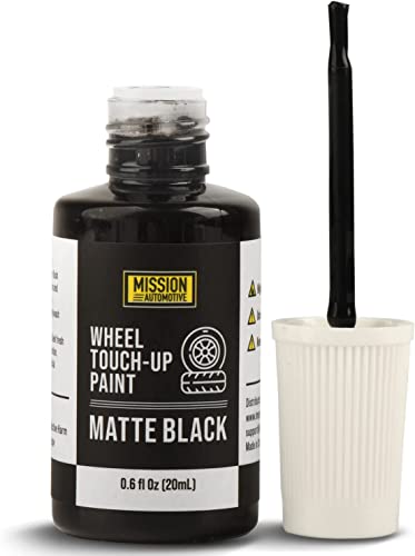 Mission Automotive Black Car Rim Paint for Tesla Wheel Rims - Black Rim Touch Up Paint Blends Well - Easy to Apply Satin Matte Black Touch Up Paint - Resistant Black Wheel Paint - Alloy Wheel Repair