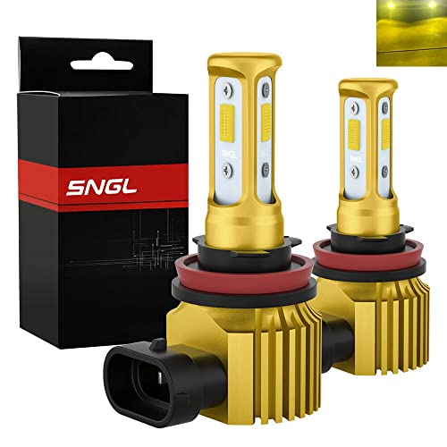 SNGL H8 H16 H11 LED Fog Light Bulb yellow 3000k Max 6800LM, 40W High Power Extremely Bright IP67 12V 24V H16 H8 H11 LED Bulbs Fog Light Lamp Replacement for Car Truck (Pack of 2)