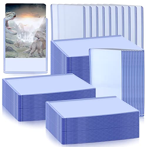 Vmiapxo 100 Pcs 3" x 4" Hard Plastic Card Sleeves, Waterproof Collector Card Sleeves Plastic Card Holder Protectors for Trading Cards Sports Baseball Card