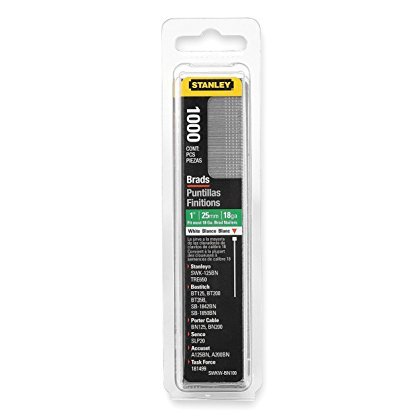 Stanley SWKWBN100 1 Inch White Brad Nails, 1000 Nails (1 Unit)